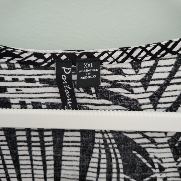 Palm Print Lace Up Plus Size Swim Suit Beach Cover Up Tunic New XXL - Picture 5 of 9